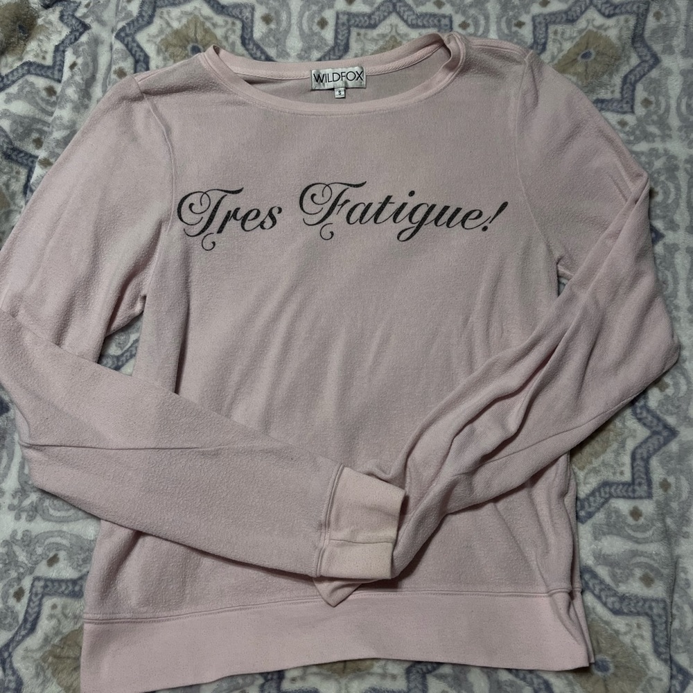Wildfox Tres Fatigue! Light Pink size small
